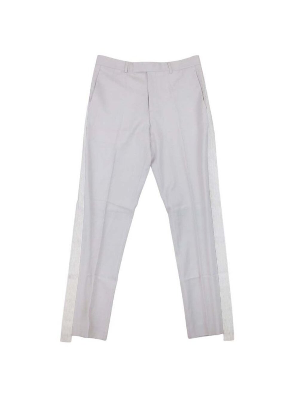 Dior Peter Doig Flat-front Pants Side Tape Line Trousers Light Gray 50